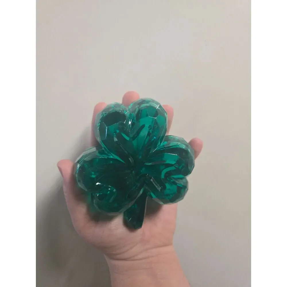 Shamrock Acrylic Case Three Leaf Clover Jewelry Candy Saint Patricks Container